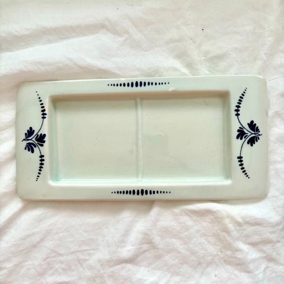 Vintage Delft Blue Blauw Hand Painted Spice Jar bottles Canister Set Tray Dutch - Picture 5 of 16